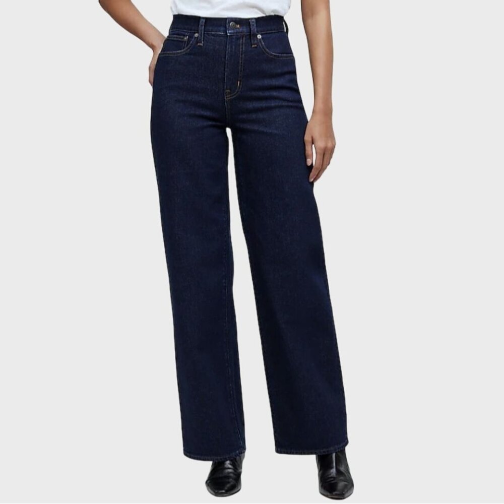 Madewell Navy Wide Leg Jeans